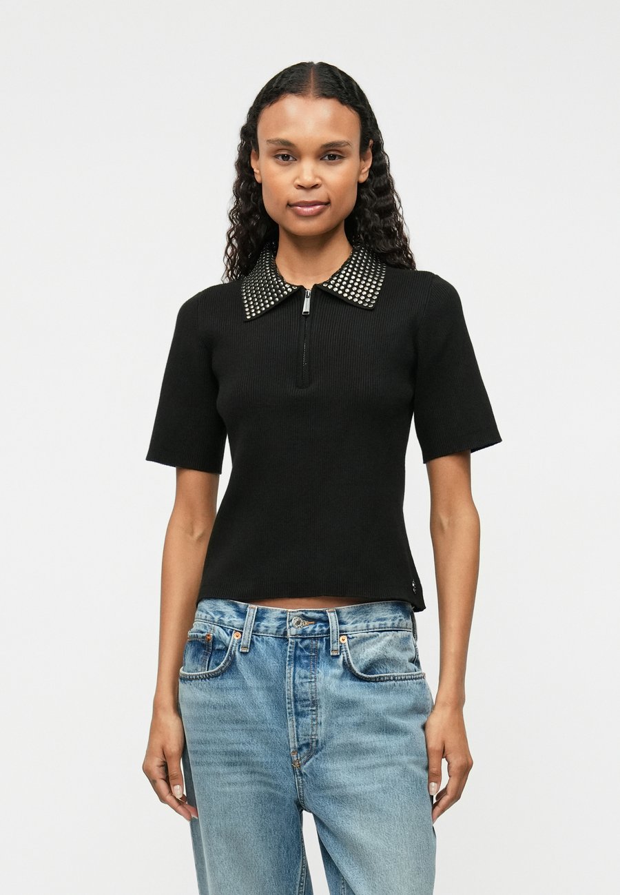 

Поло KARL LAGERFELD STUD DETAIL COLLAR, Black