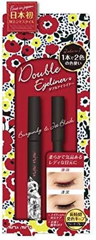 Подводка для глаз Double Liquid Eyeliner 01 Jet Black/Coral Cosme Bank 2 шт.