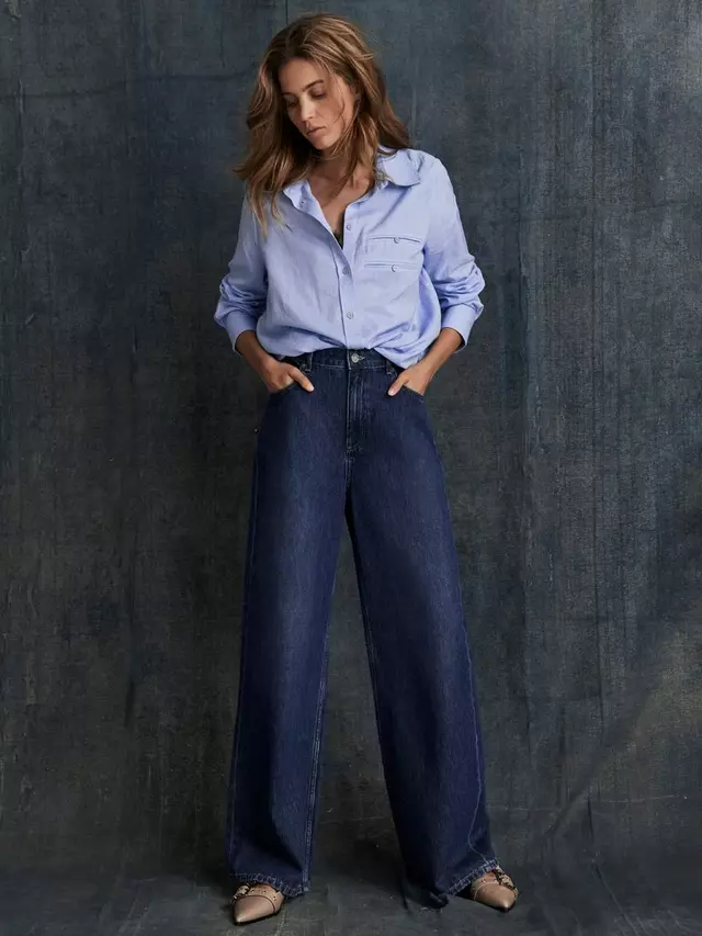 

Джинсы Mint Velvet Super Soft Wide, темно-синий