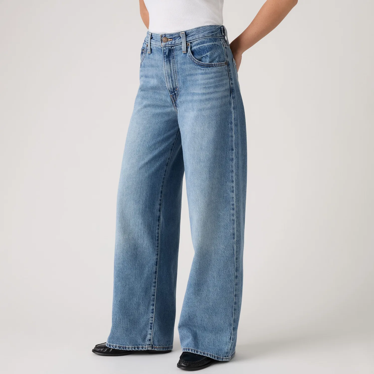 Легкие женские джинсы Cinch с широкими штанинами Levi's, Medium Wash — фото 2