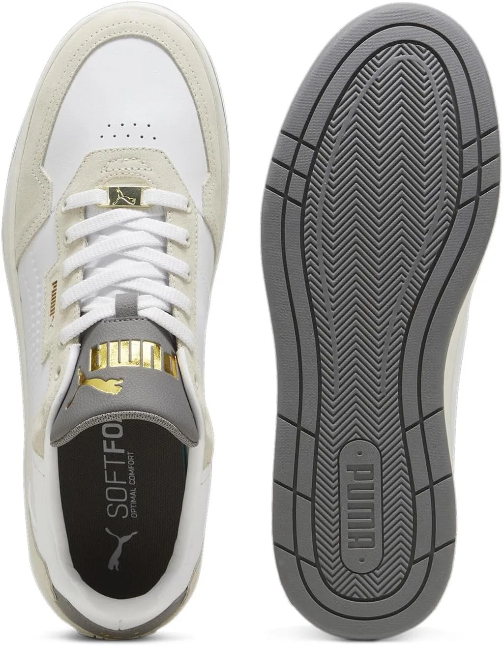 Кроссовки PUMA Unisex Court Classic Lux SD, Puma White Alpine Snow Cast Iron — фото 4