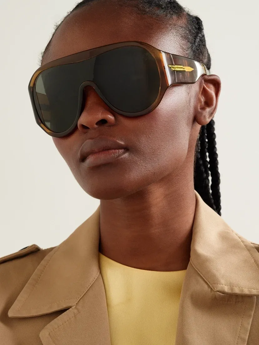 Ацетатные солнцезащитные очки-авиаторы BOTTEGA VENETA EYEWEAR, коричневый — фото 2