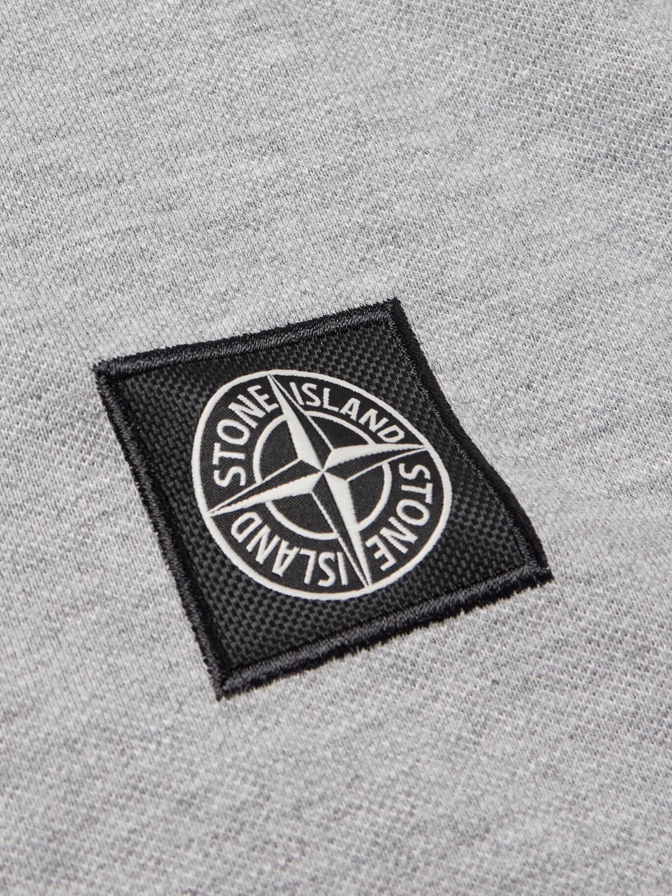 Рубашка-поло из хлопкового пике с аппликацией логотипа STONE ISLAND, серый — фото 2