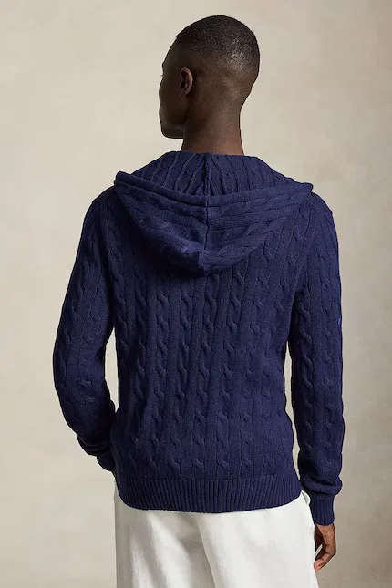 Кардиган мужской с капюшоном на молнии Polo Ralph Lauren, синий — фото 2