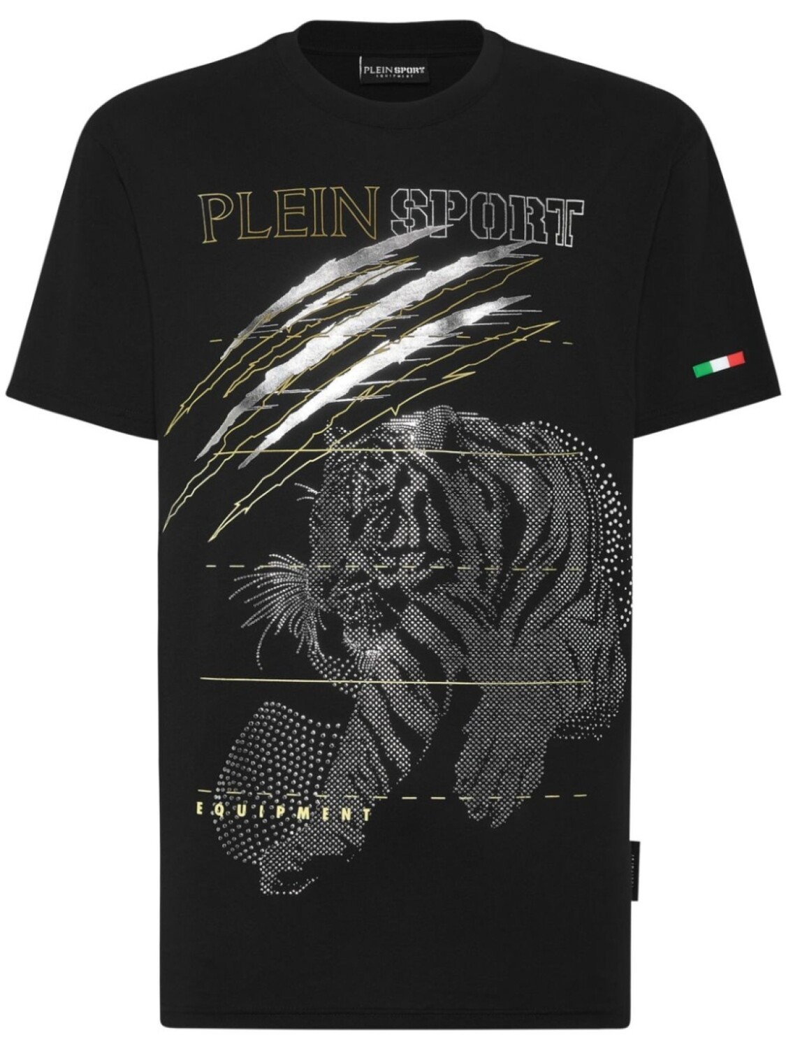 

Plein Sport футболка с вышивкой Tiger, черный