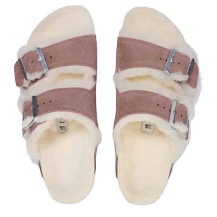 Сандалии на меху Birkenstock Arizona Shearling Suede Leather, фиолетовый — фото 4