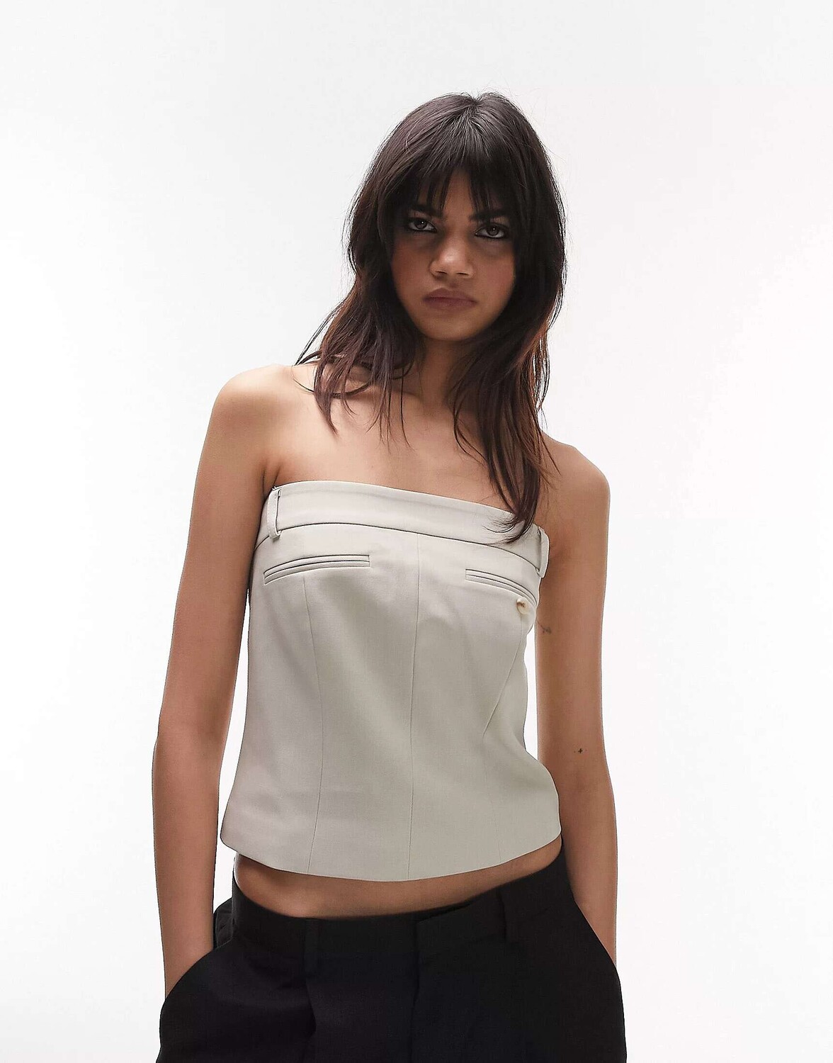 

Корсетный топ Topshop с каменными брюками и брюками