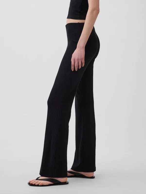 Модные широкие расклешенные брюки Gap, Black — фото 4