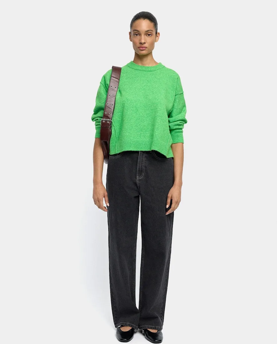 

Женский джемпер с длинным рукавом и v-образным вырезом, однотонный Parfois, зеленый