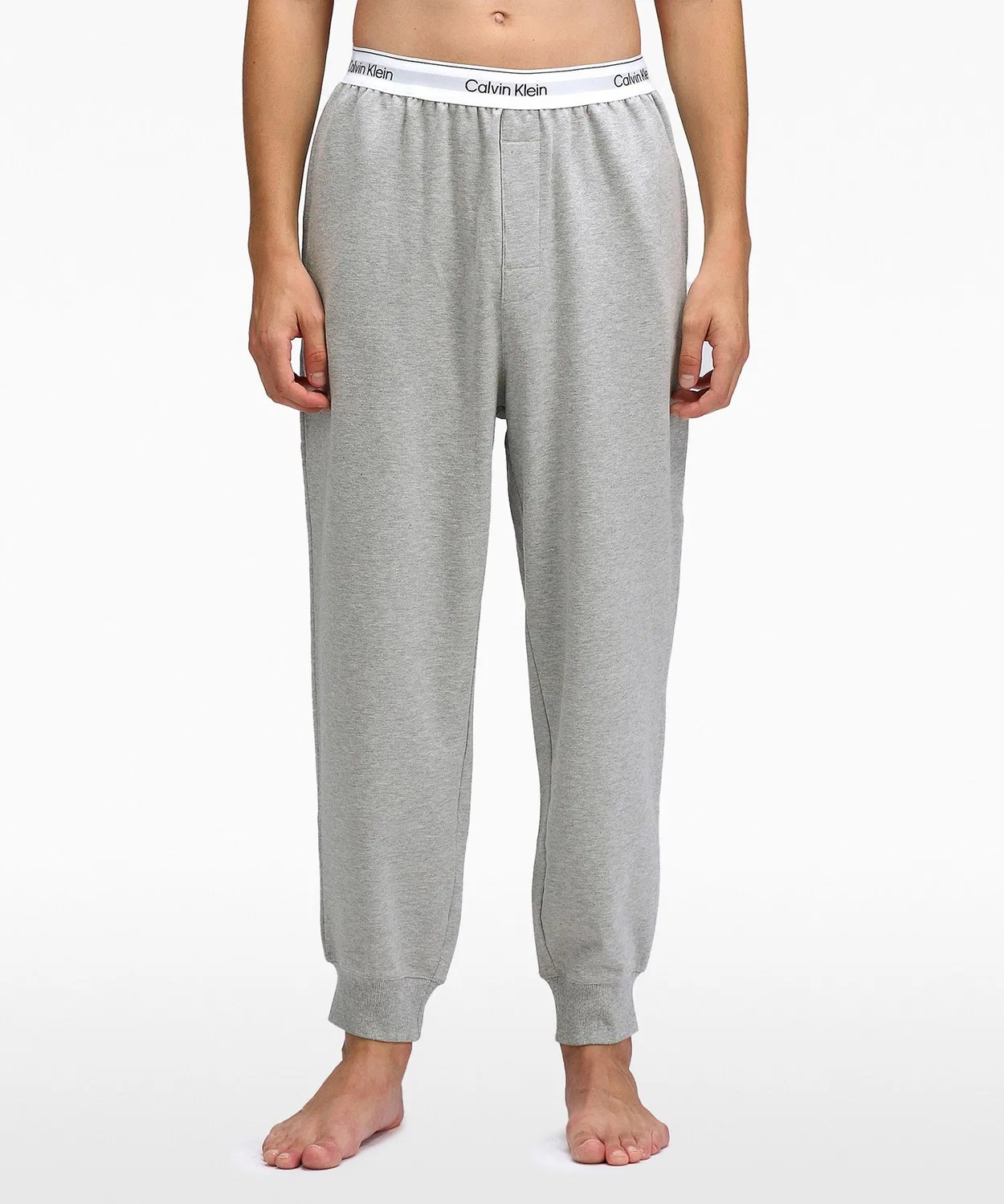 Джоггеры мужские Calvin Klein Icon Cotton Stretch лого-бэнд, хлопок, полиэстер, цвет серый