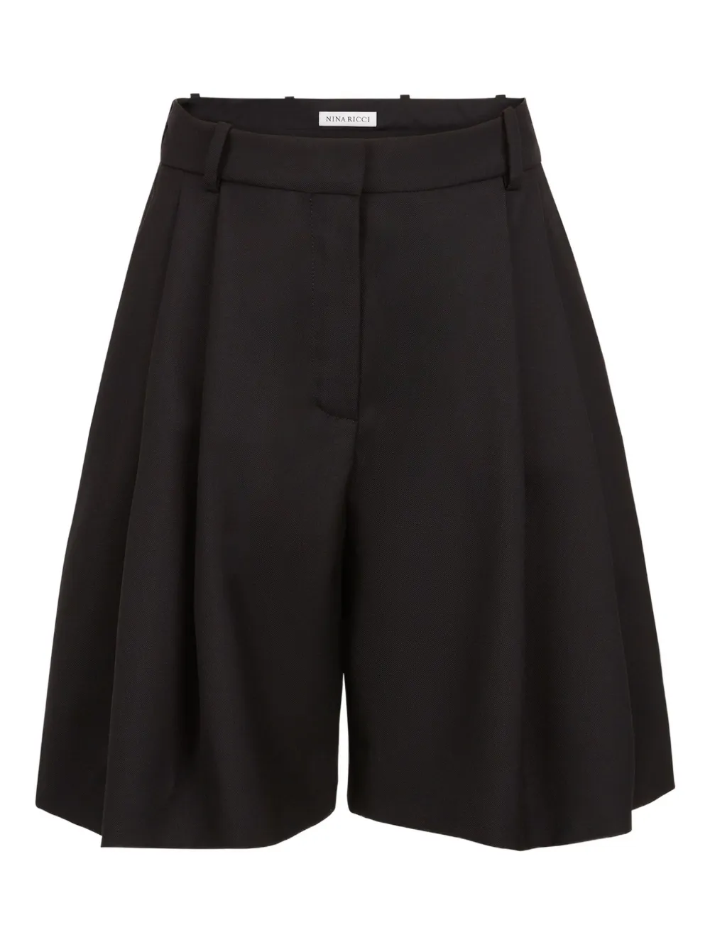 

Шорты с завышенной талией и складками Nina Ricci, черный
