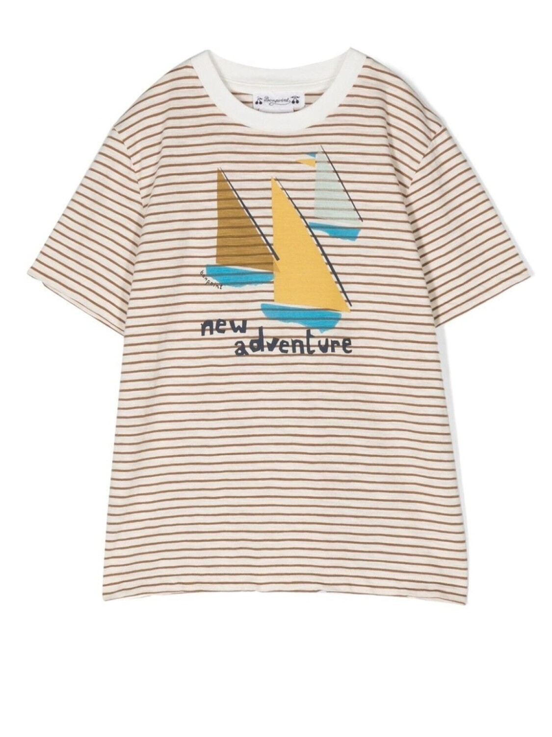 

Bonpoint stripe pattern short-sleeve T-shirt, нейтральный цвет