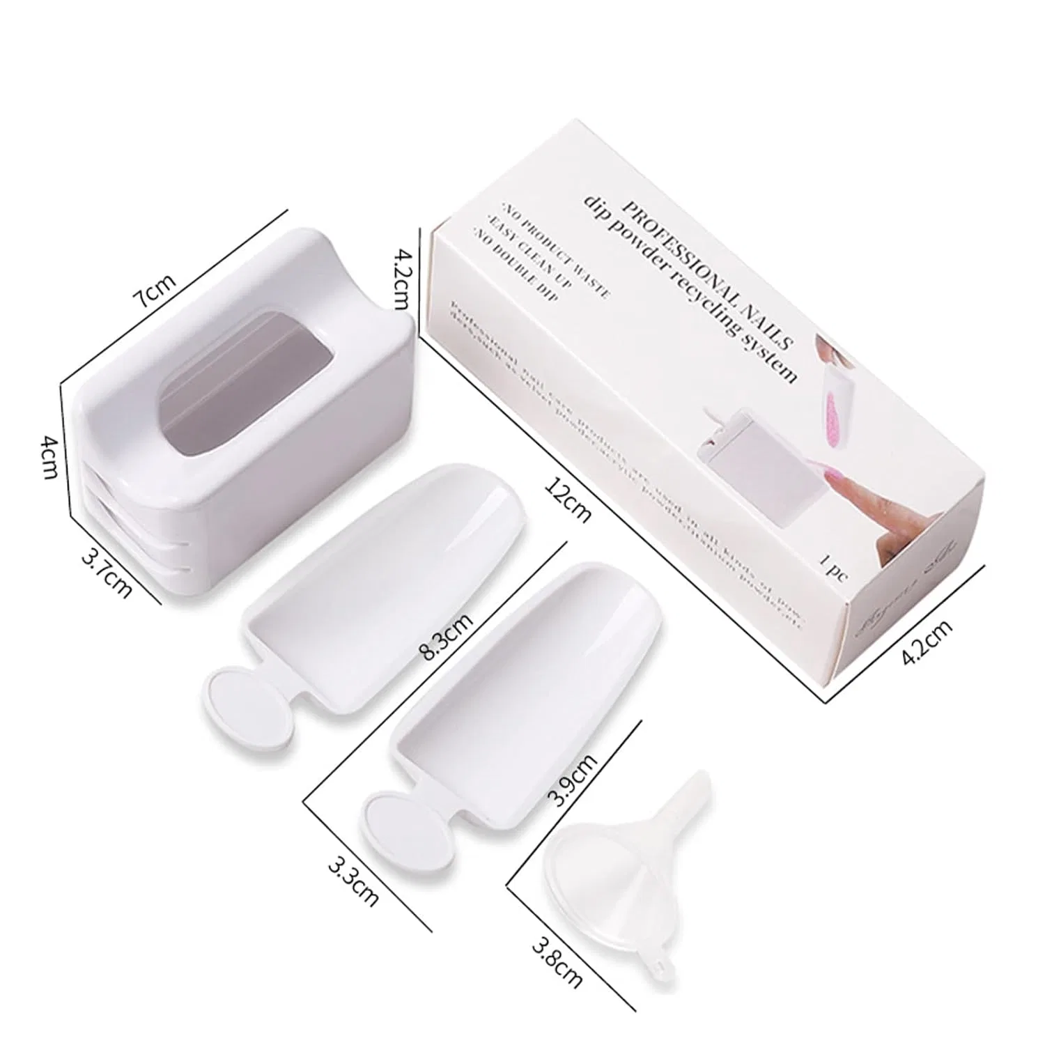 Инструмент для рециркуляции пудры для ногтей 2 в 1 Ieron, Powder Container White — фото 3
