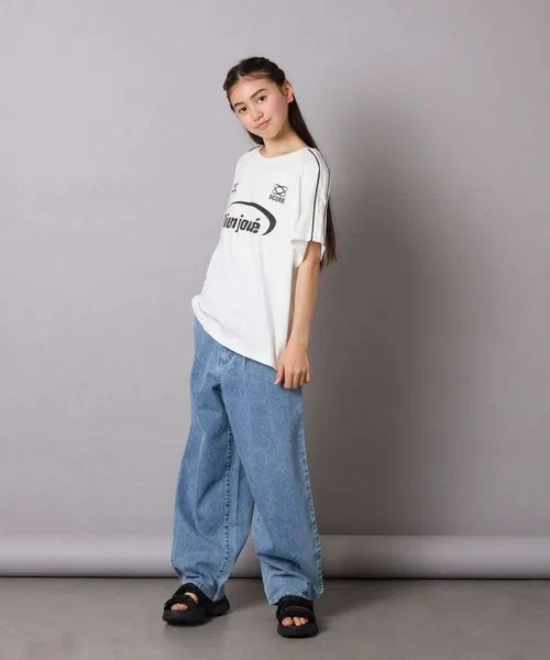 Детские джинсы карго Curve Fit Barrel Denim из хлопка, тёмно-синий — фото 4