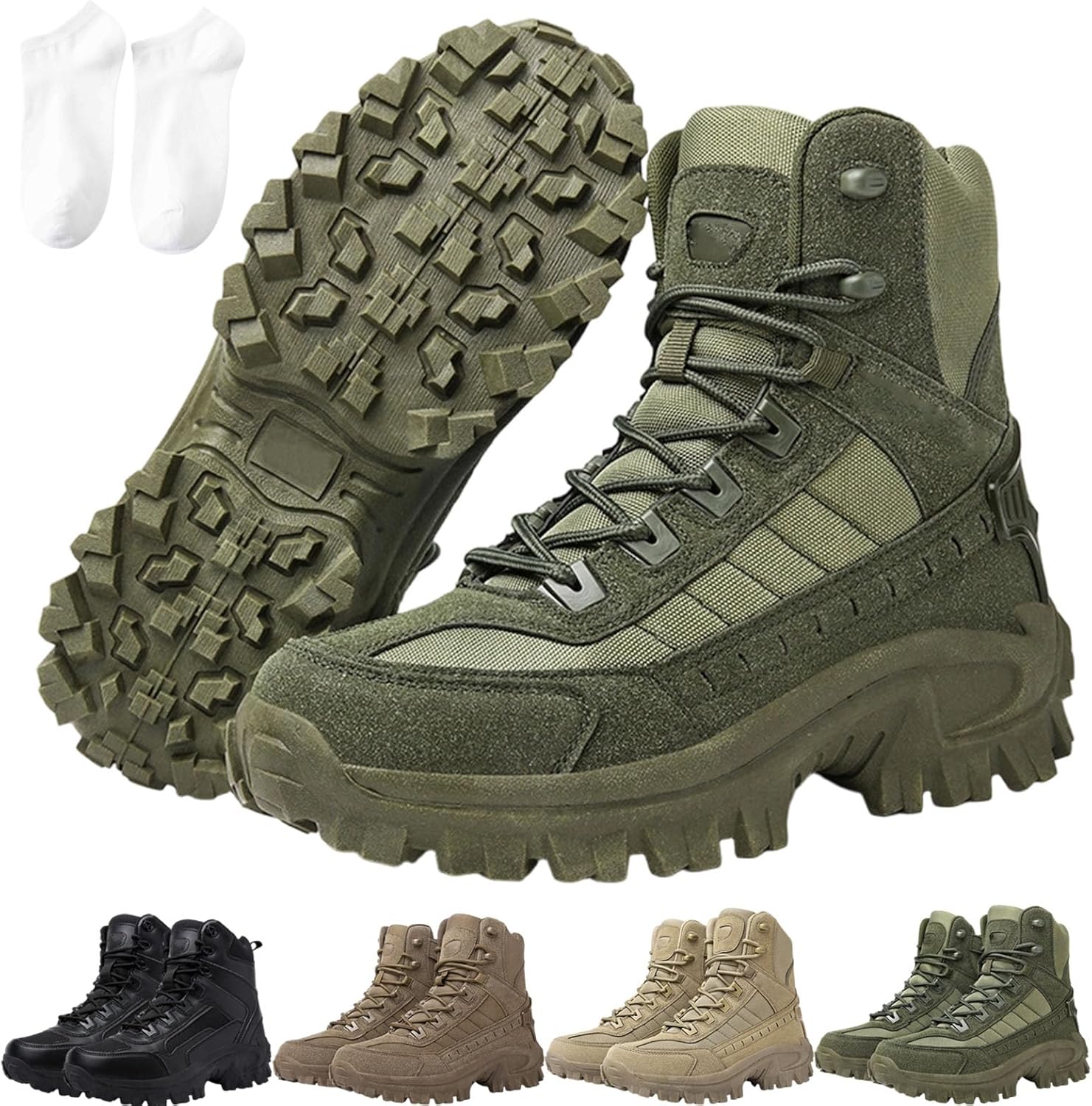 

Мужские ортопедические ботинки с защитой от проколов, водонепроницаемые, против вывихов, походные ботинки для мужчин, обувь для активного отдыха Dubnat, зеленый