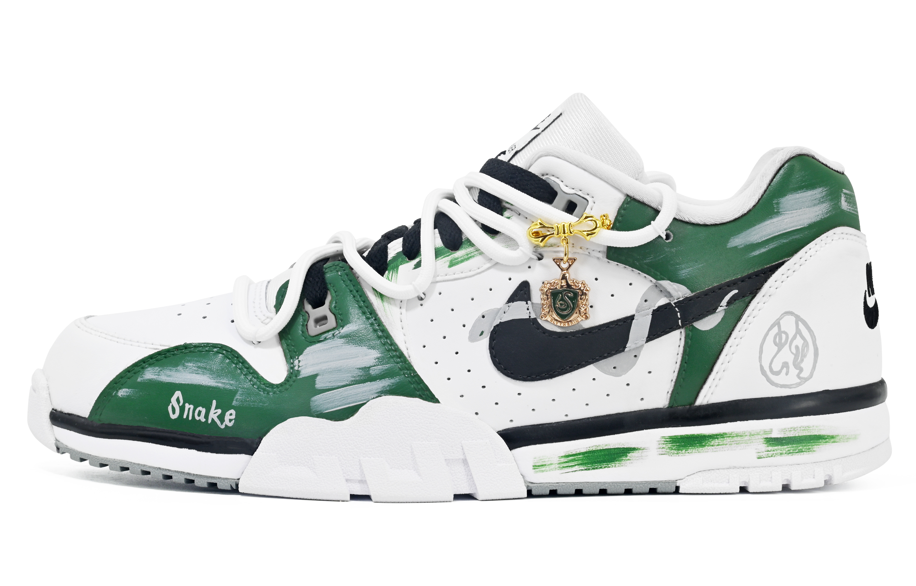 

Nike Кроссовки Air Cross Trainer с амортизацией, износостойкие, низкие, мужские, зеленые, белые