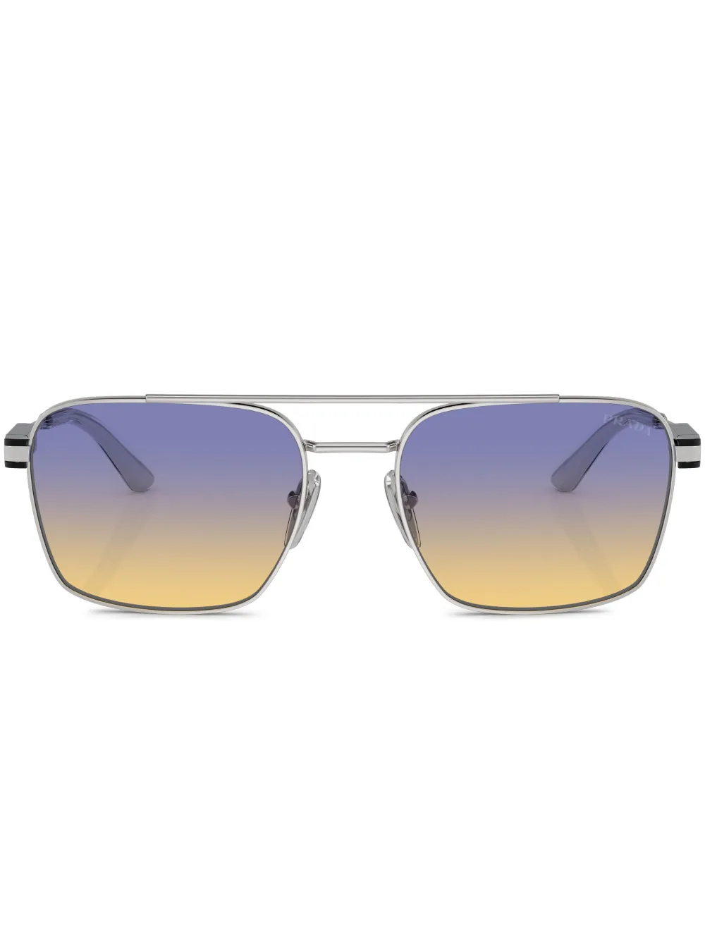

Солнцезащитные очки в квадратной оправе Prada Eyewear, серебяный