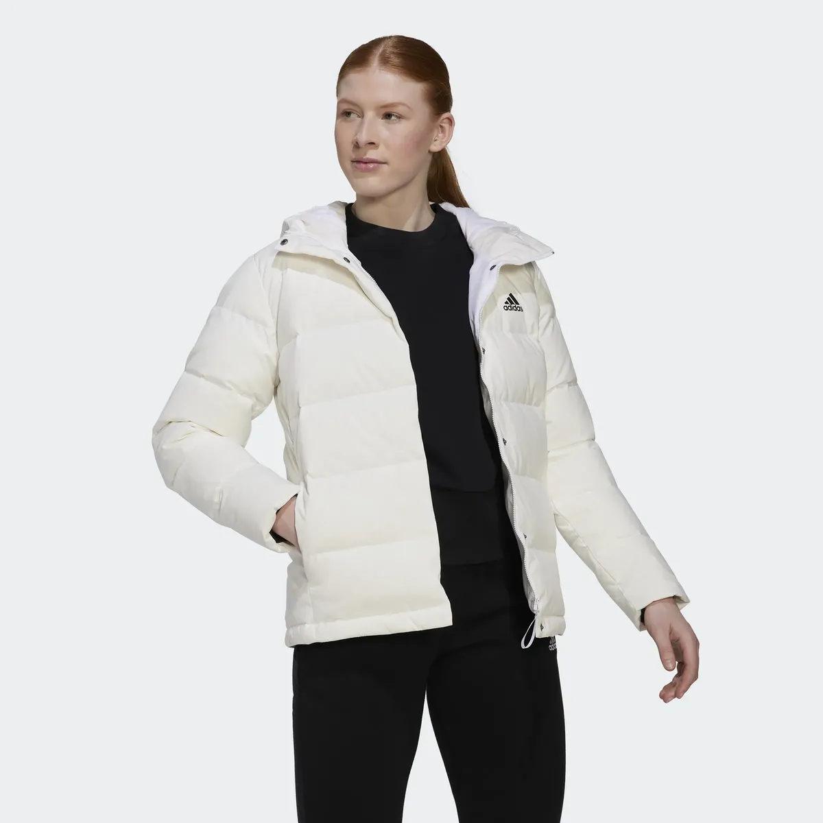 

Adidas Спортивная куртка для активного отдыха "HELIONIC HOODED DOWN JACKET" Adidas Sportswear, белый