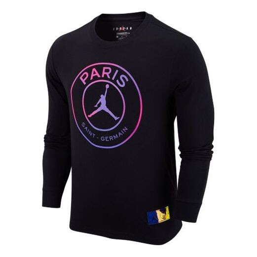 

Футболка Paris Saint Germain с круглым вырезом и длинным рукавом, азиатские размеры Air Jordan, черный