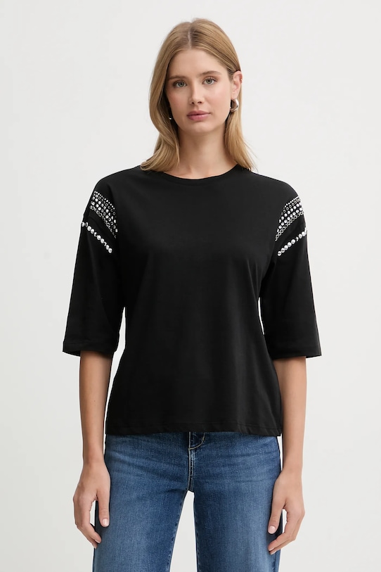 

Хлопковая футболка Liu Jo, черный