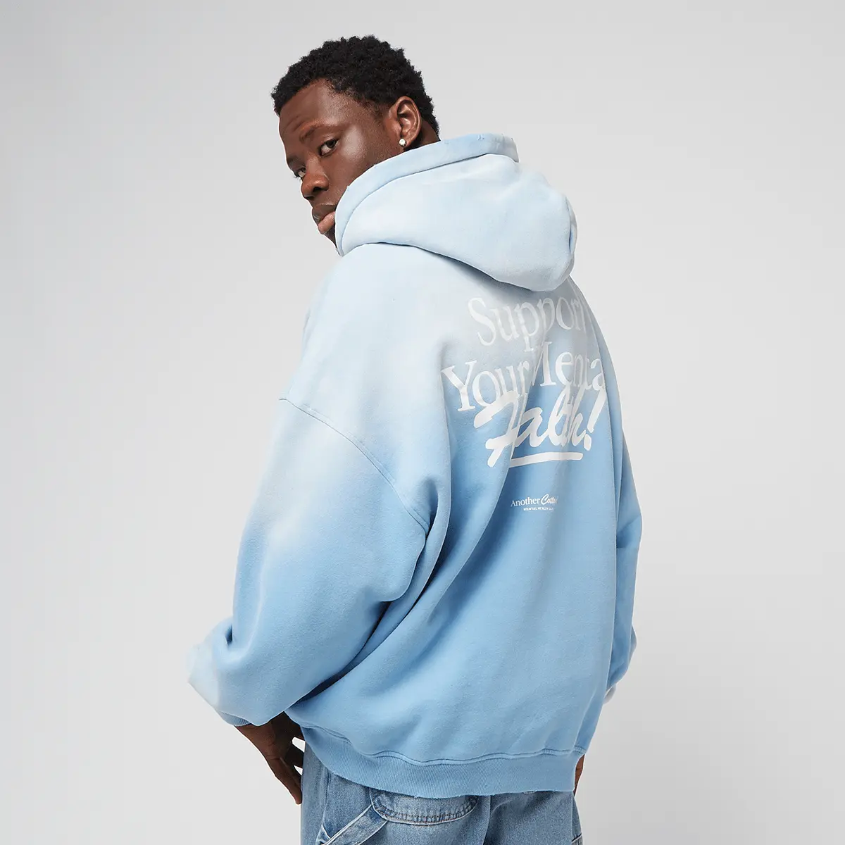 

Худи Another Cotton Lab Support Your Mental Health Oversized, синий/белый