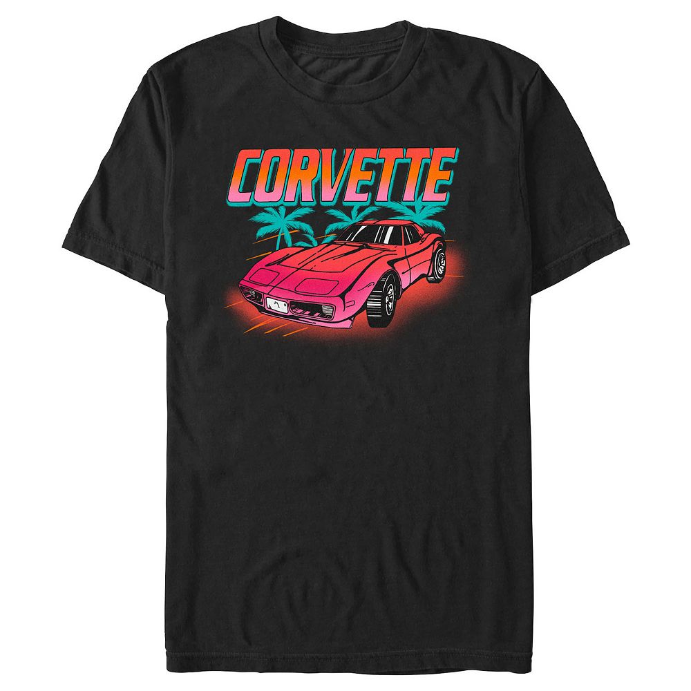 

Мужская футболка с рисунком Corvette On The Road Licensed Character, черный