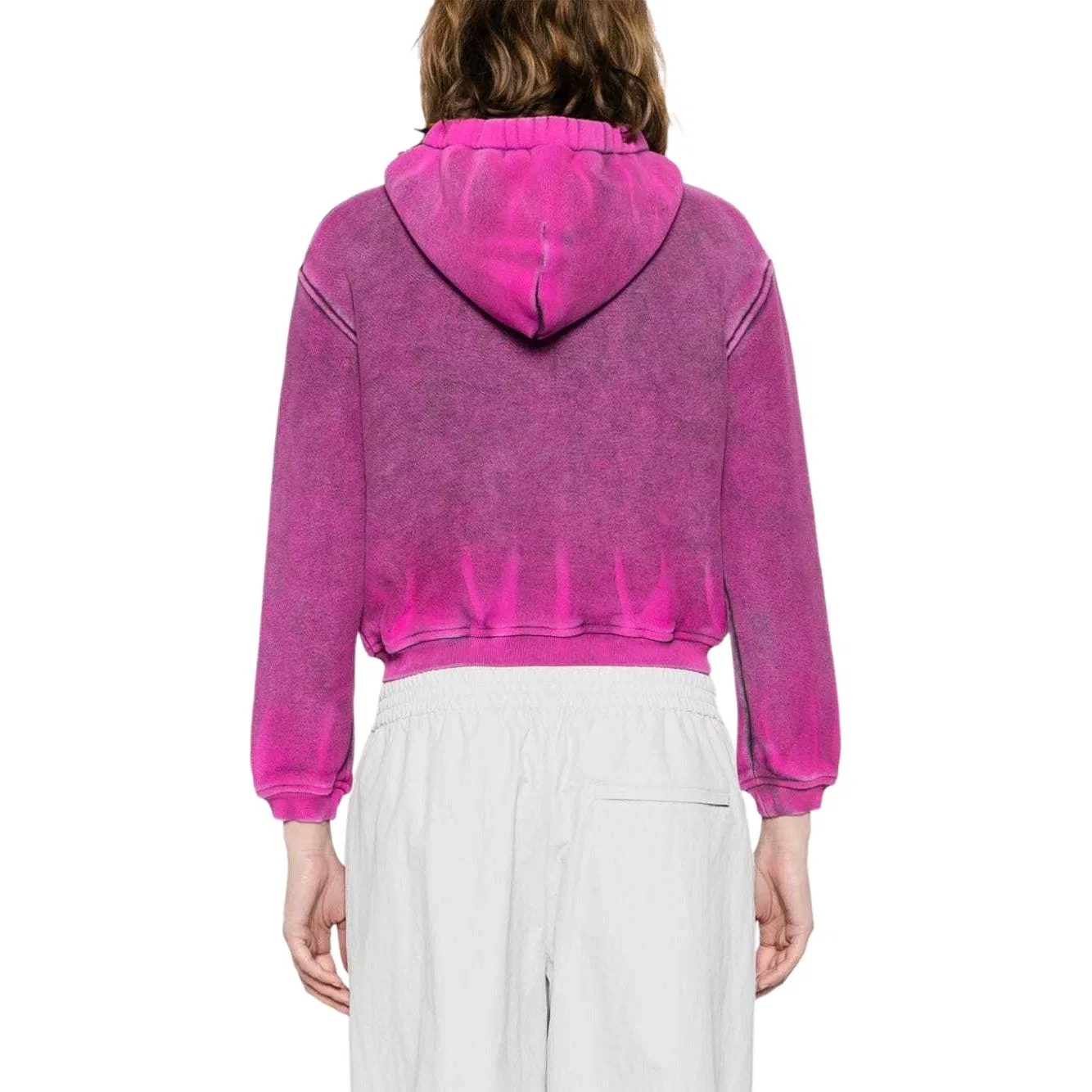 Толстовка на молнии с логотипом-патчем, состаренная Alexander Wang, Purple — фото 4