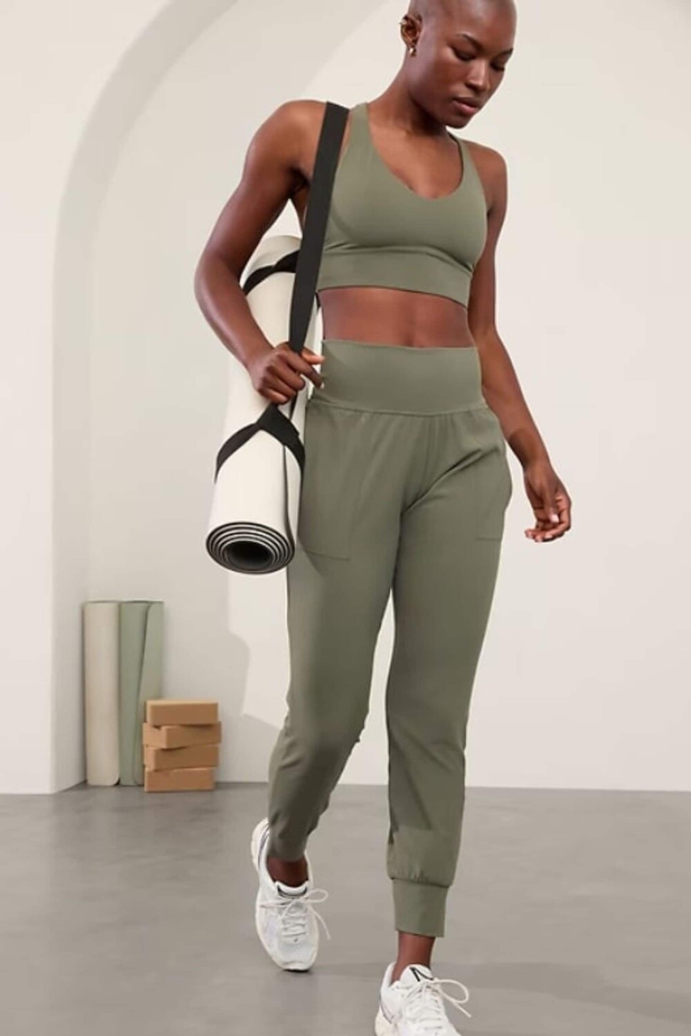 

Приветствие, джоггеры с высокой талией Athleta, зеленый