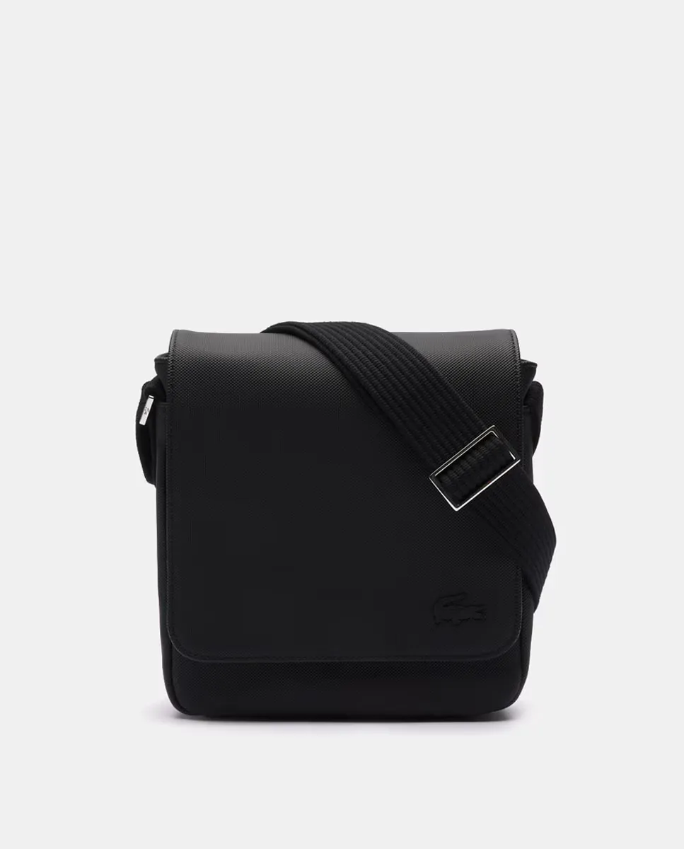 

Сумка через плечо с клапаном Lacoste, черный