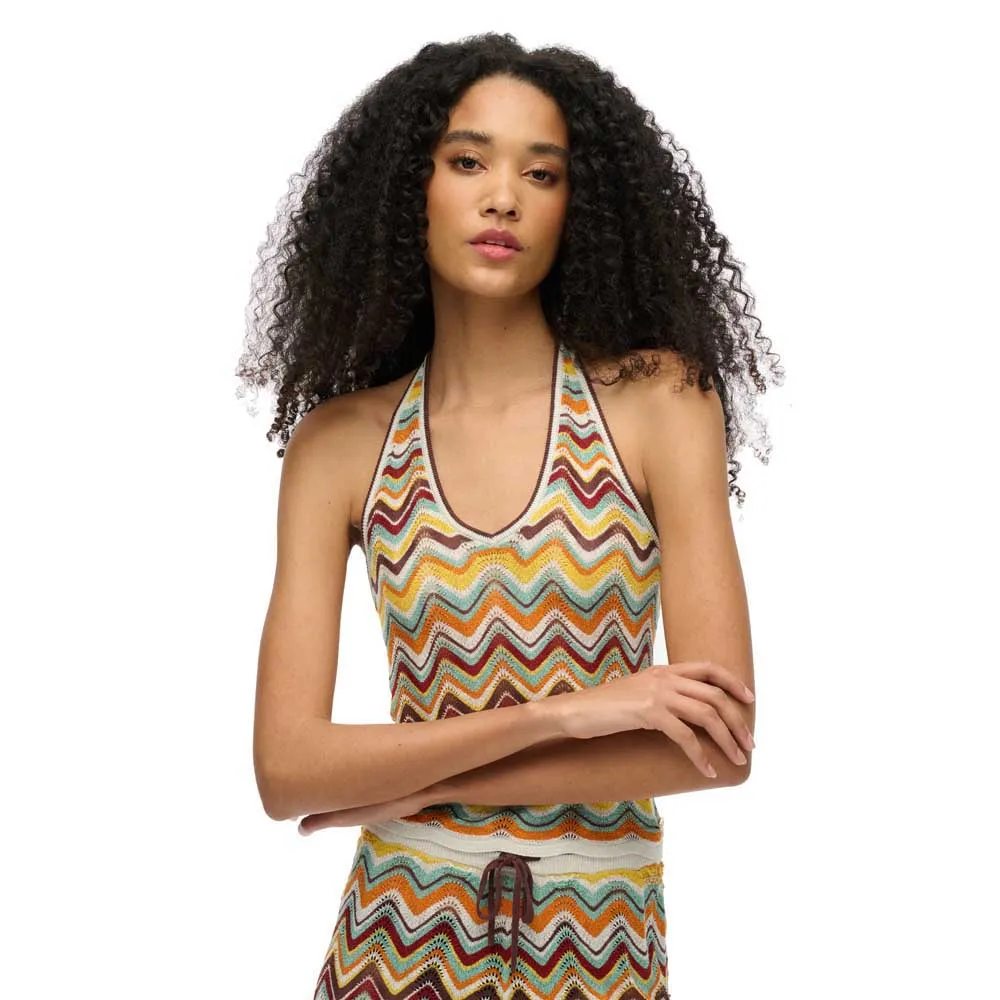 

Футболка Superdry Zigzag Plunge Halter, разноцветный