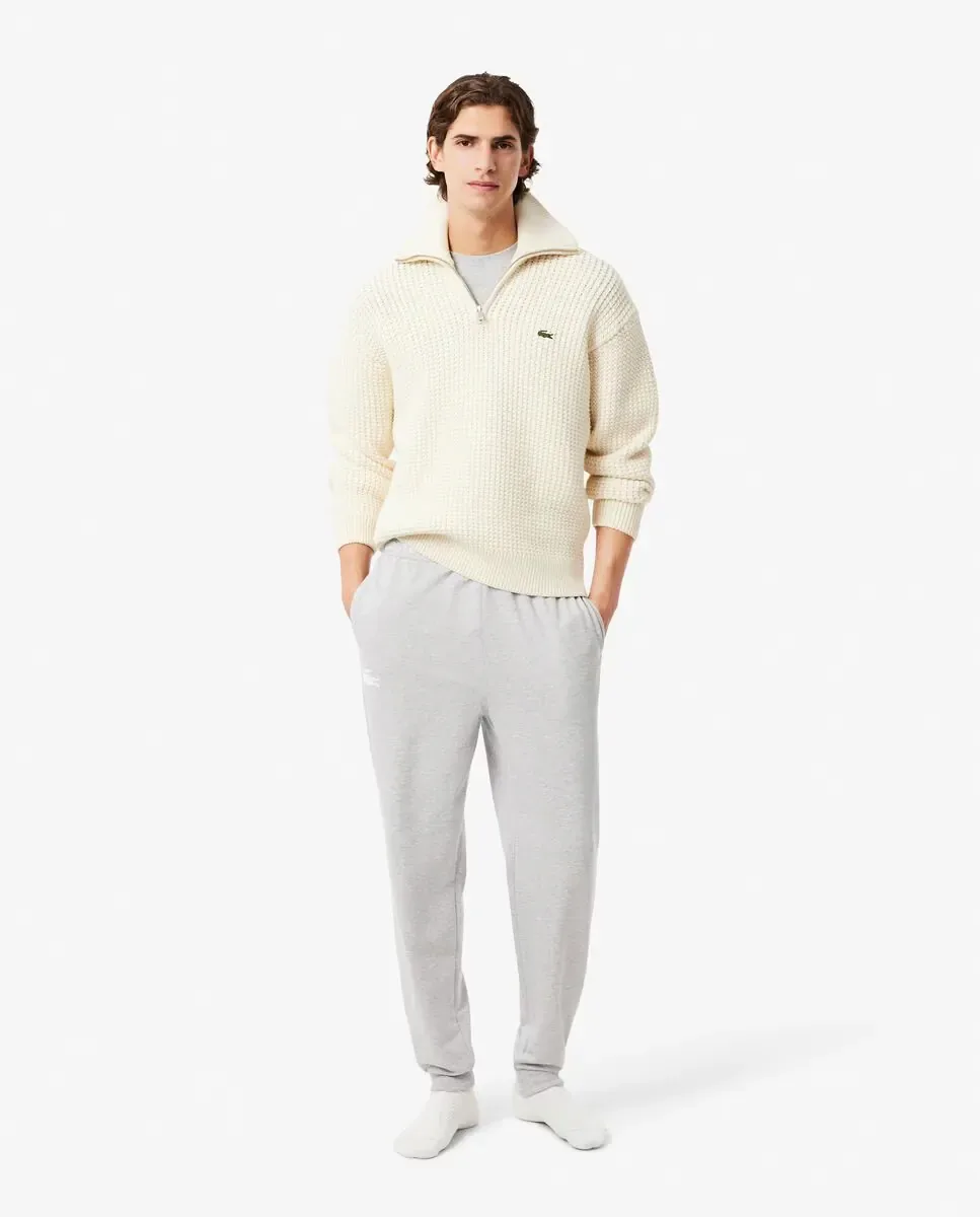Мужские флисовые джоггеры с логотипом на поясе Lacoste, светло-серый — фото 4