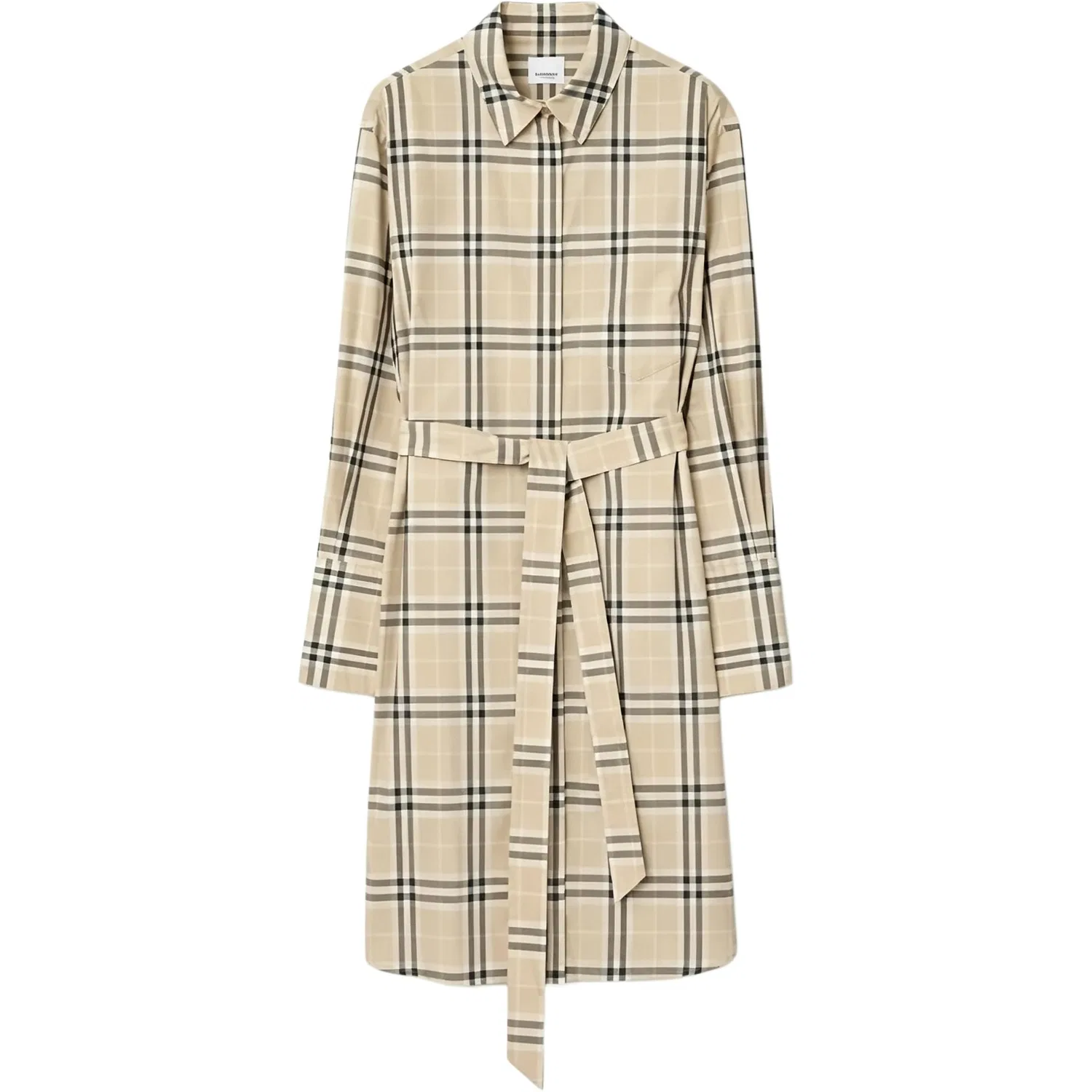 Платье Burberry с длинным рукавом, женское, мультиколор