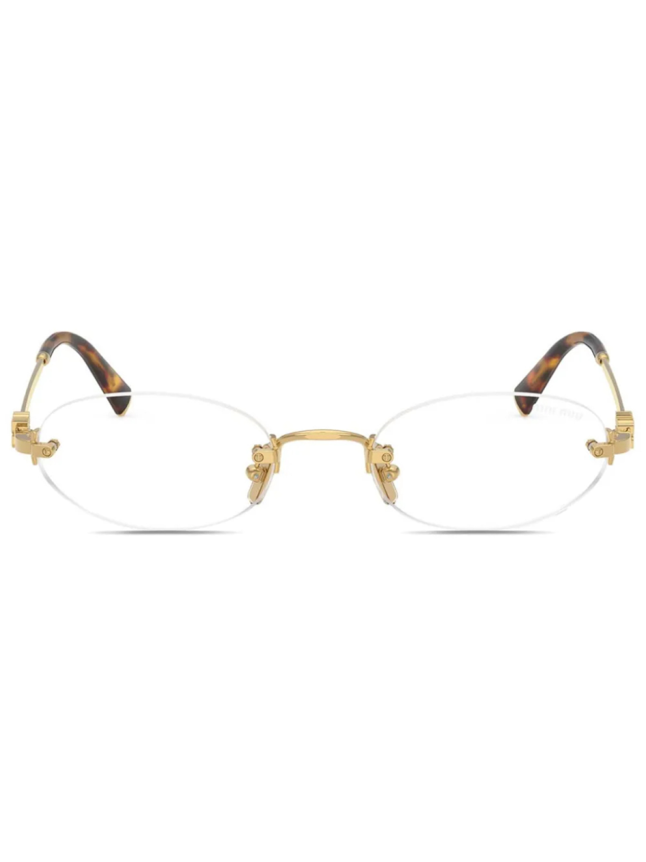 

Miu Miu Eyewear очки в овальной безободковой оправе, золотой