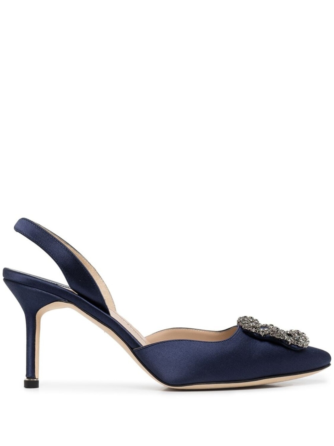 

Атласные туфли Hangisli с ремешком на пятке Manolo Blahnik, синий