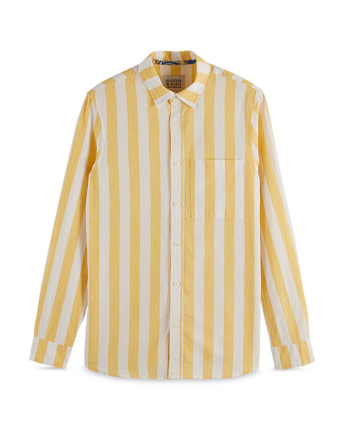 

Рубашка классического кроя в полоску из окрашенной пряжи Scotch & Soda, желтый