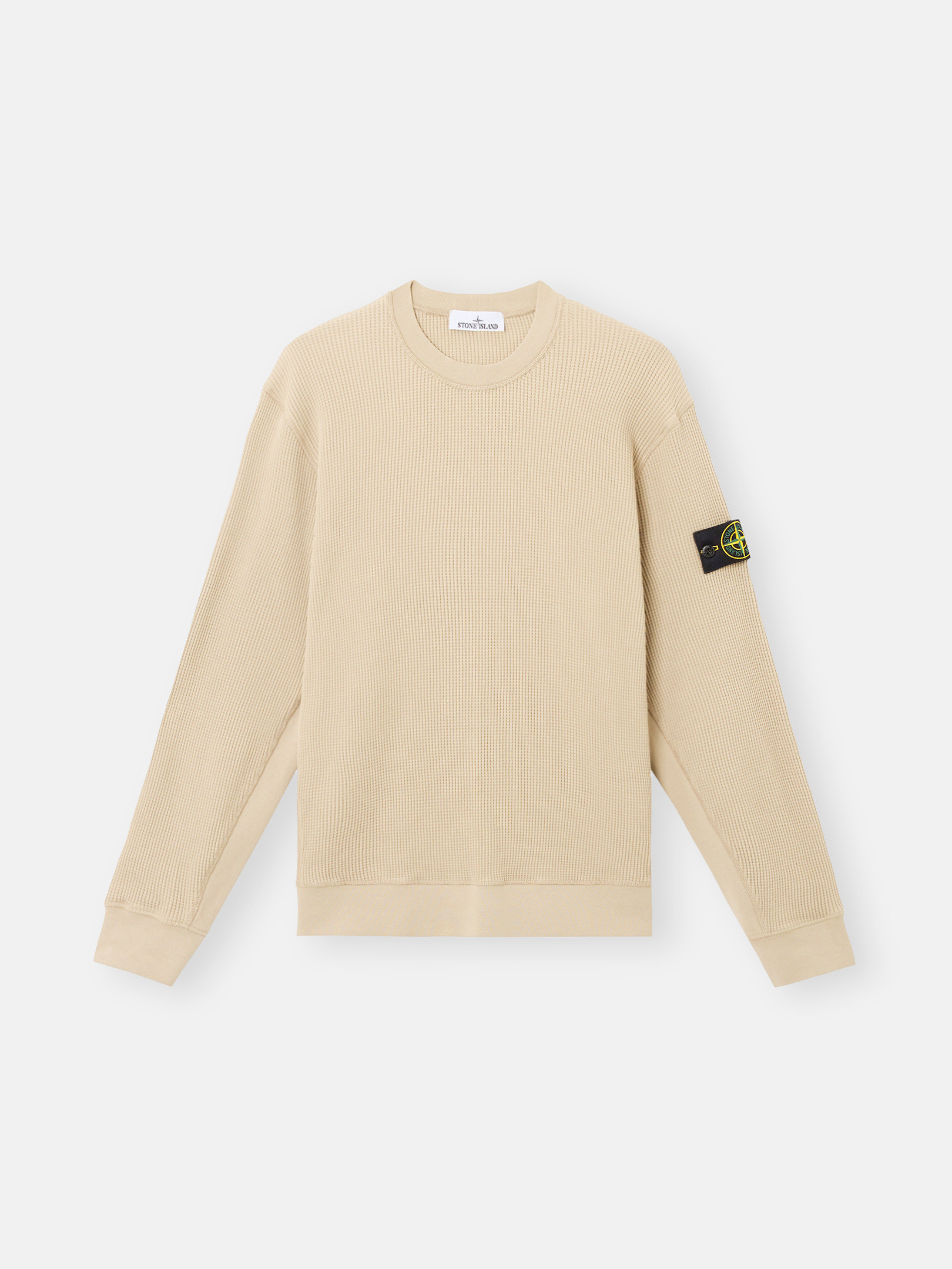

Толстовка с круглым вырезом и ребристыми деталями Stone Island 6100008 ORGANIC COTTON WAFFLE FLEECE, Desert