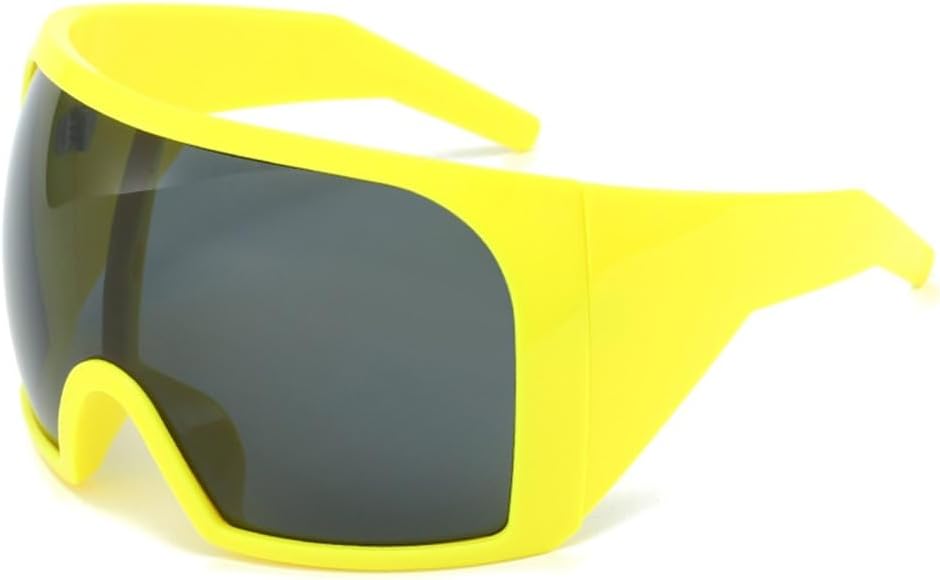 

Большие панк-солнцезащитные очки-щит для женщин и мужчин, в крупной оправе, в стиле стимпанк, солнцезащитные очки-маска для женщин, спортивные, UV400 MTZJH, C3 Yellow Gray