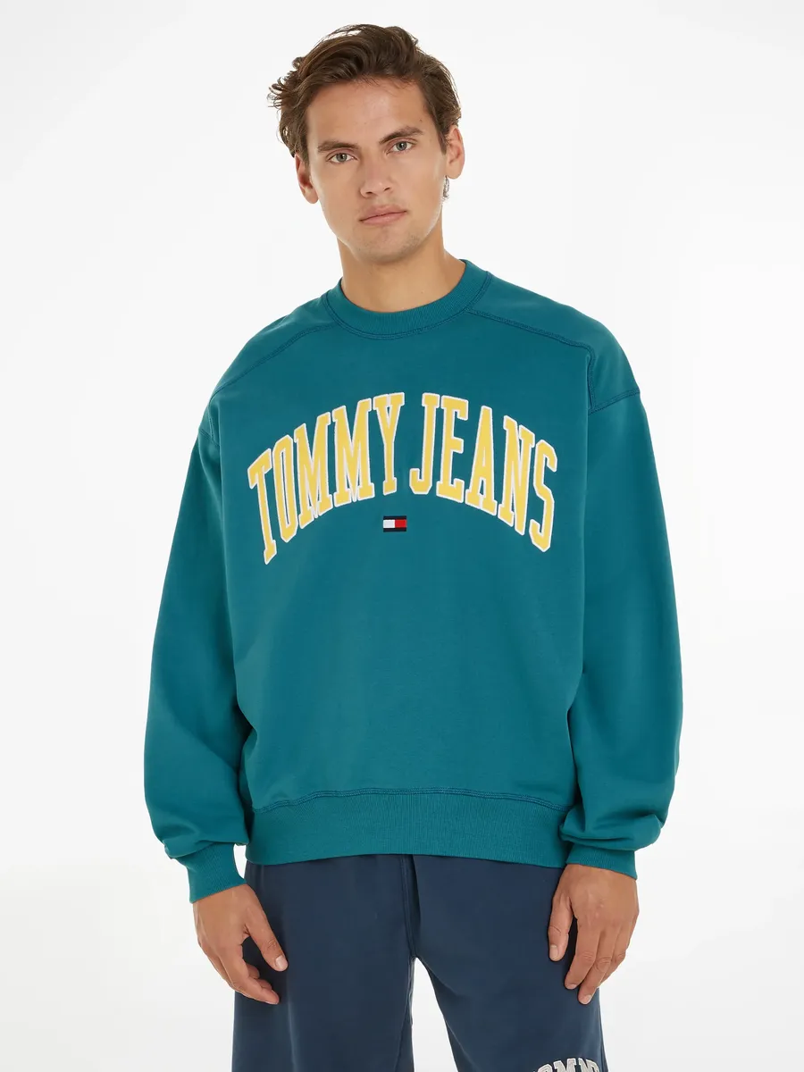 

Толстовка Tommy Jeans "TJM BOXY POP VARSITY CREW", бирюзовый