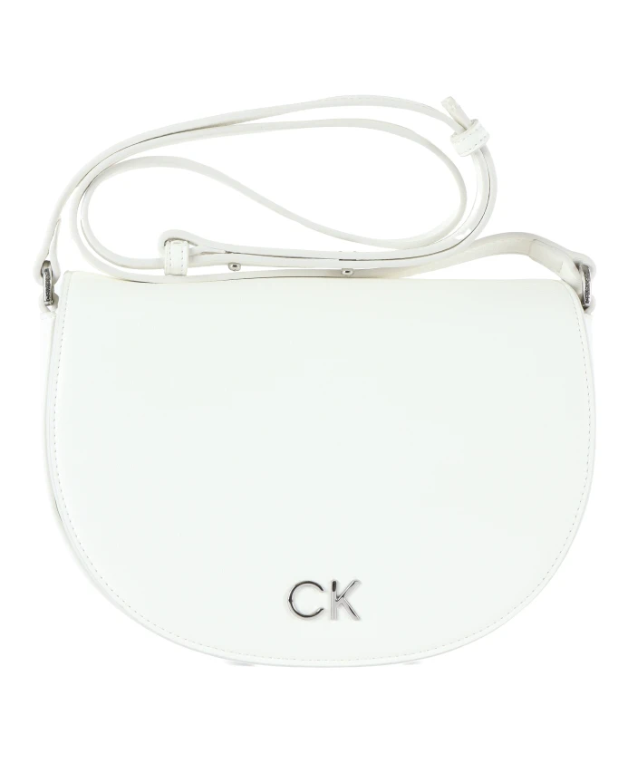 

Кованая сумка через плечо с пластинкой с логотипом Calvin Klein, белый