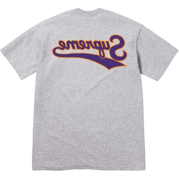 

Футболка backwards logo t-shirt 'grey purple' Supreme, серый