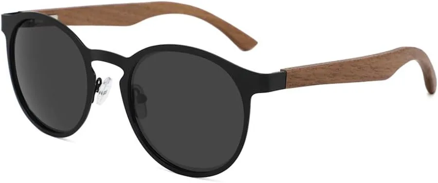 

Поляризованные солнцезащитные очки из бамбукового дерева, круглая оправа с дужками из натурального дерева, защита от УФ-излучения, для мужчин и женщин Generic, Silver