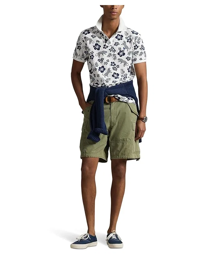 Футболка поло Classic Fit Tropical Mesh Polo Ralph Lauren, Midscale Jaguar Tropical/White — фото 2