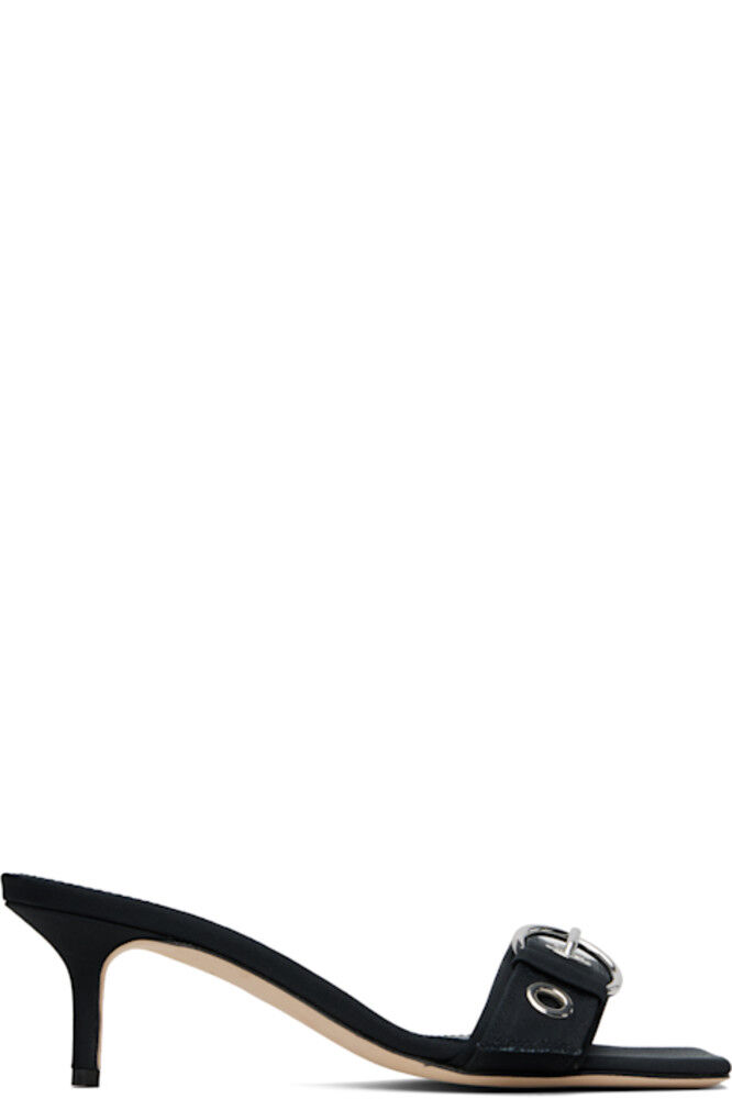 Черные мюли Ilvy с люверсами Grosgrain Aeyde