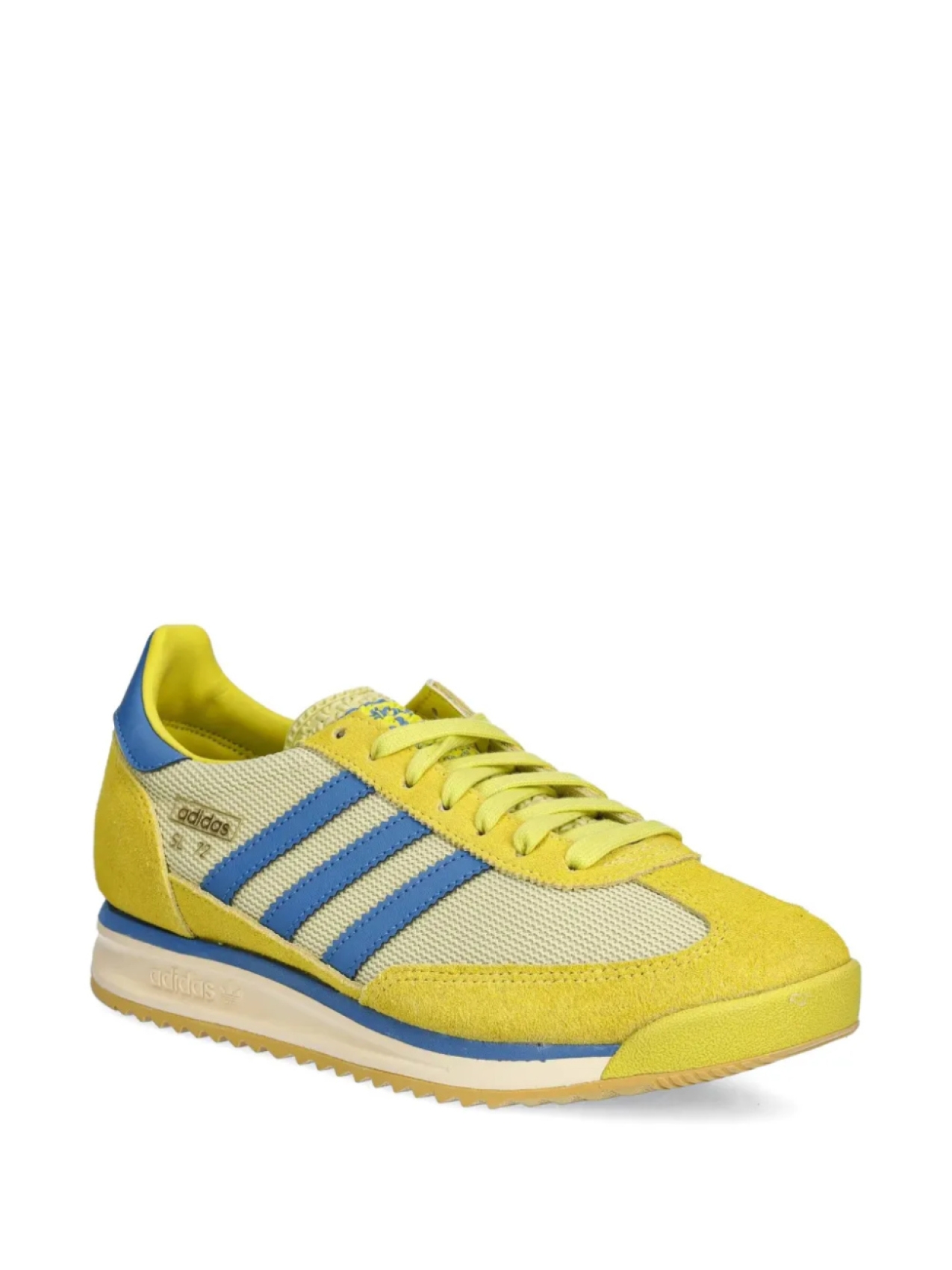 Кроссовки Adidas SL 72 из замши с тремя полосками, желтый — фото 2
