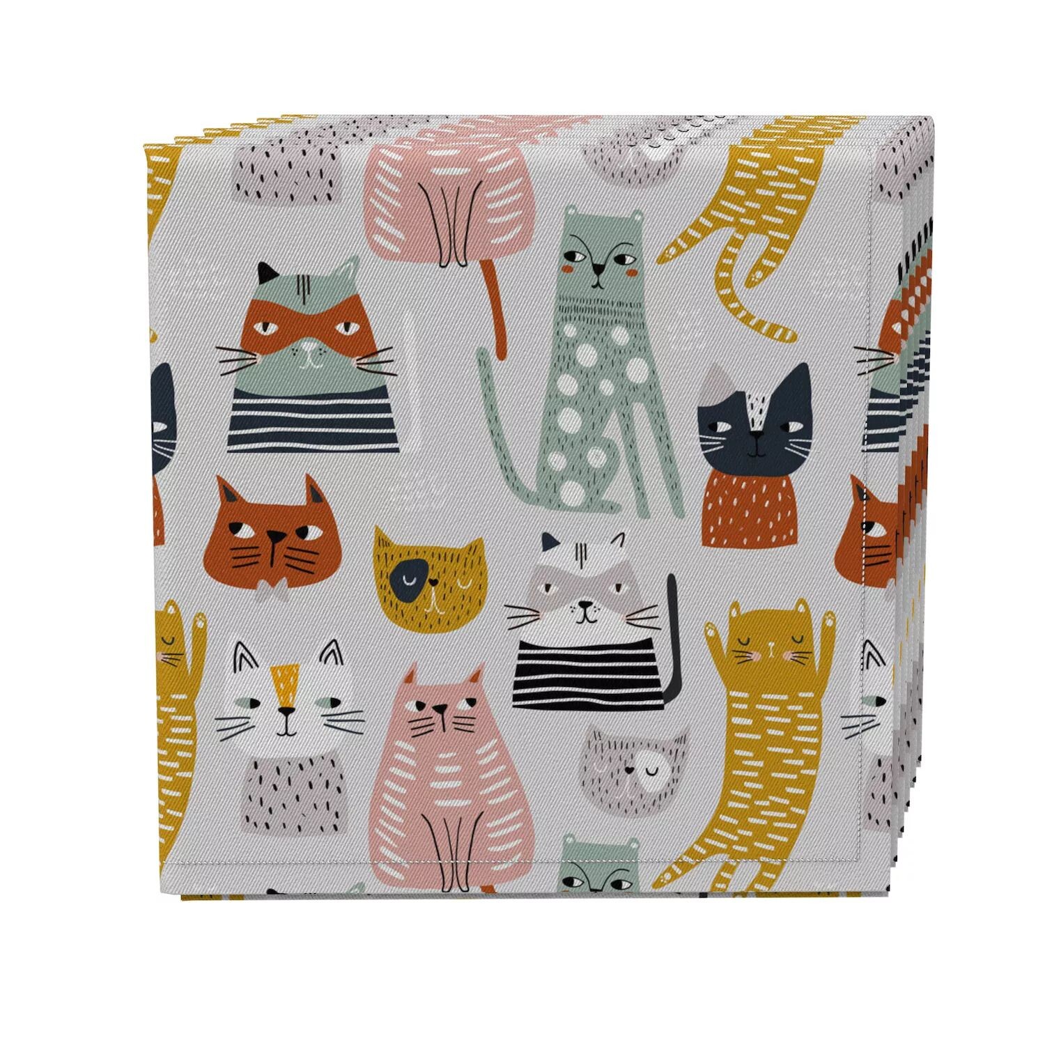 

Набор салфеток из 4 шт., 100 % хлопок, 20x20 дюймов, Cats with Attitude