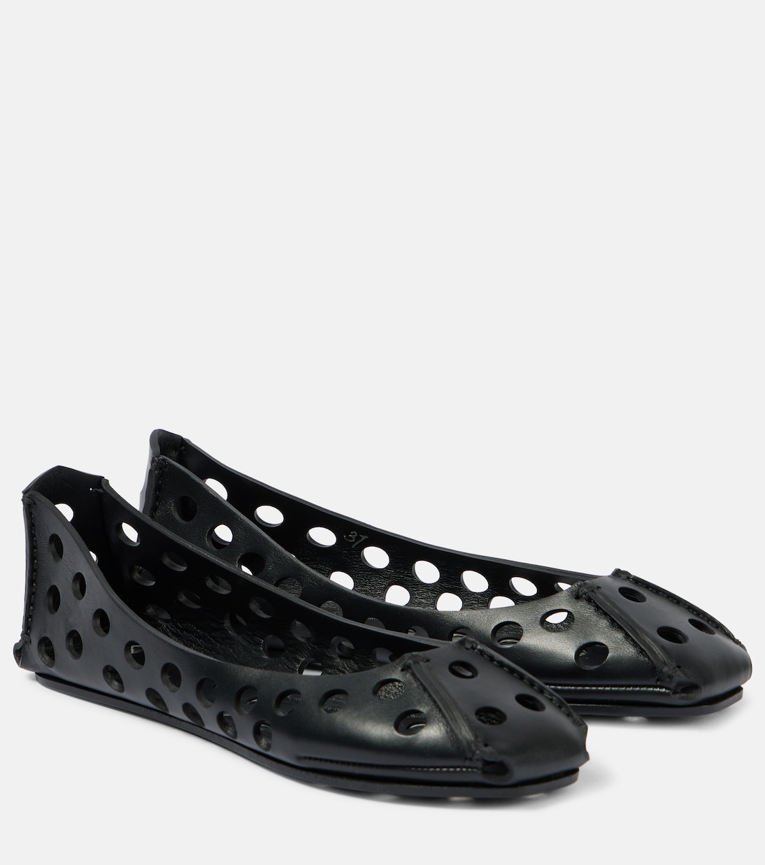 Балетки из перфорированной кожи Alaïa, нуар