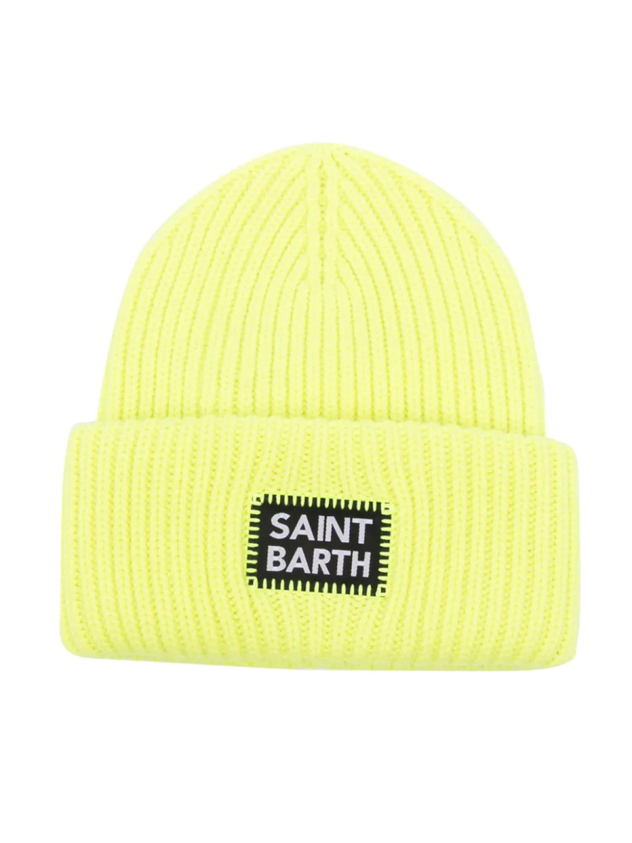 

MC2 Saint Barth Kids шапка бини в рубчик с логотипом, желтый