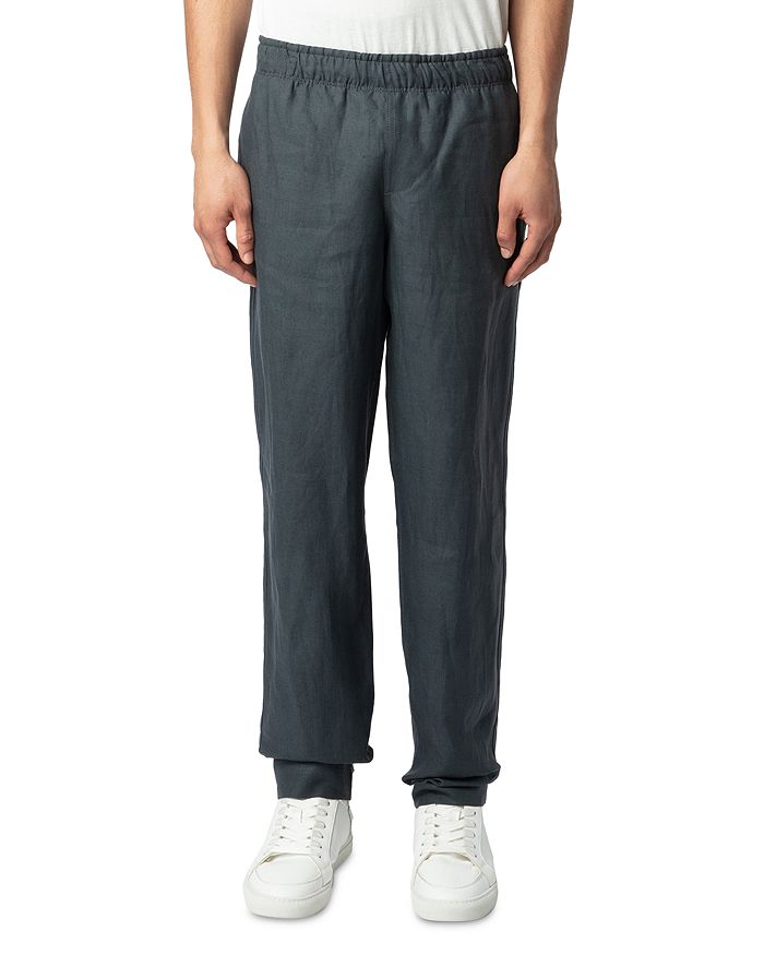 

Брюки из льна Regular Fit на резинке Zadig & Voltaire, серый