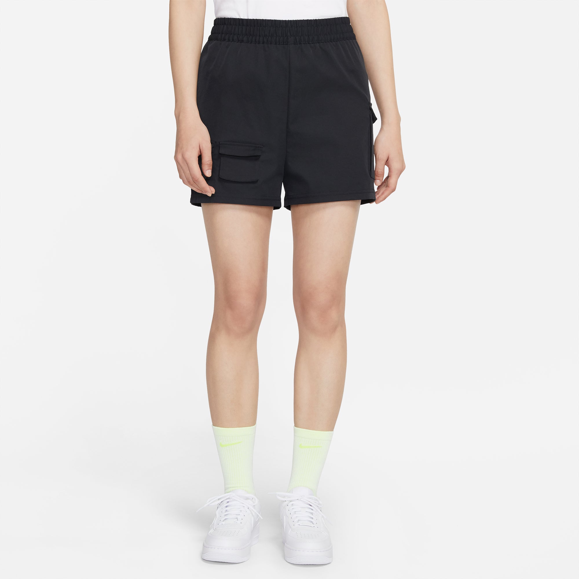 Шорты (WMNS) Nike Sportswear Swoosh Sports Running Multiple Pockets Woven Shorts Black CZ9382-010 — фото 4