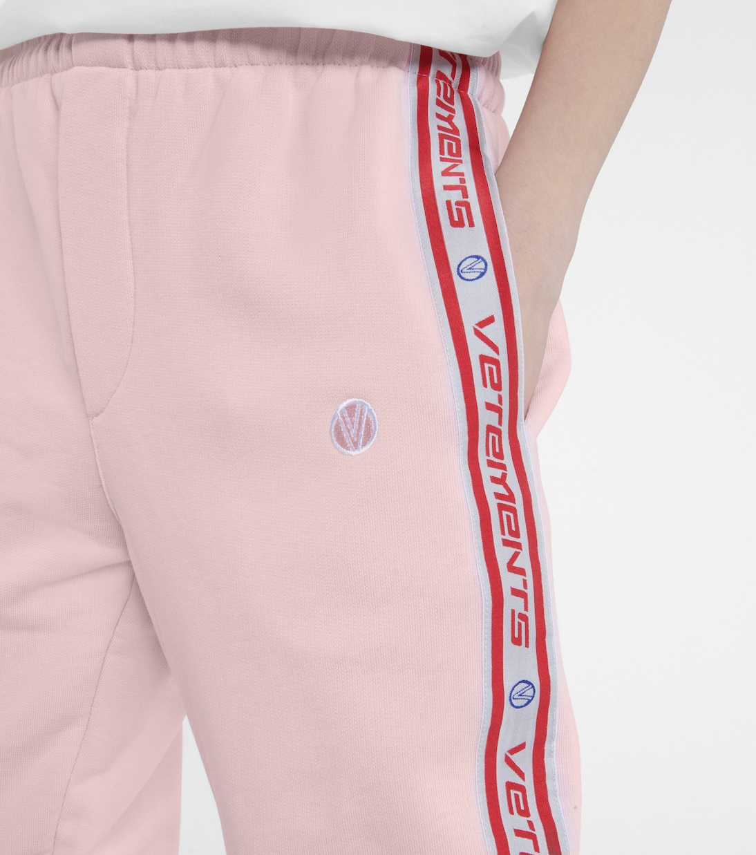 Спортивные брюки из хлопкового джерси с логотипом Vetements, Baby Pink — фото 4